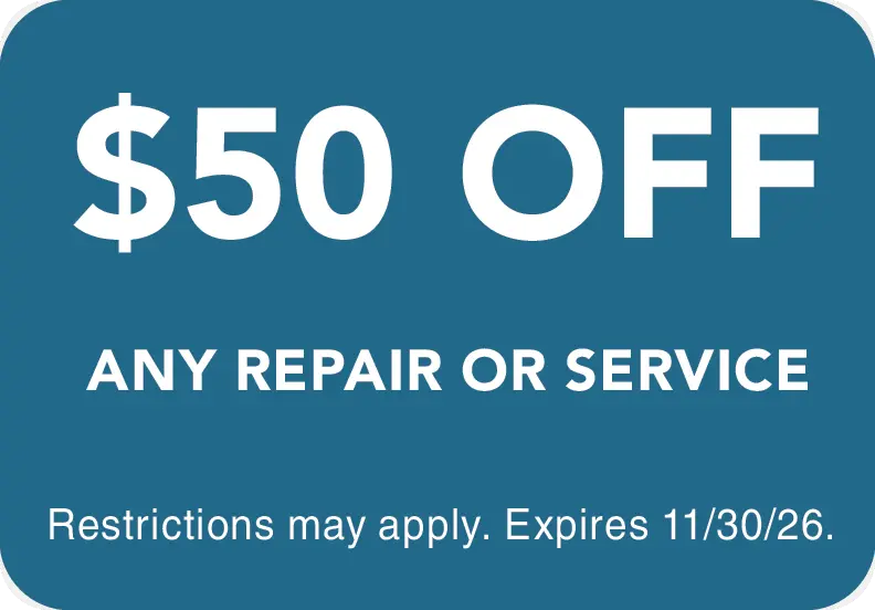 $50 off any repair or service coupon